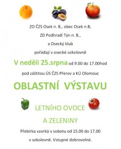 Osek nad Bečvou - Oblastní výstava ovoce a zeleniny @ Osek nad Bečvou