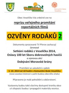 Repríza veřejného promítání filmů OZVĚNY RODÁKŮ