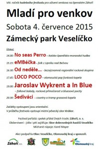 Mladí pro venkov: hudební festival ve veselíčském parku zpestří Jaroslav Wykrent, zazní folk, rock, country i funky 