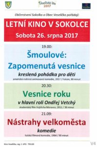 Letní kino v Sokolce 26. 8. 2017 @ areal Sokolské zahrady